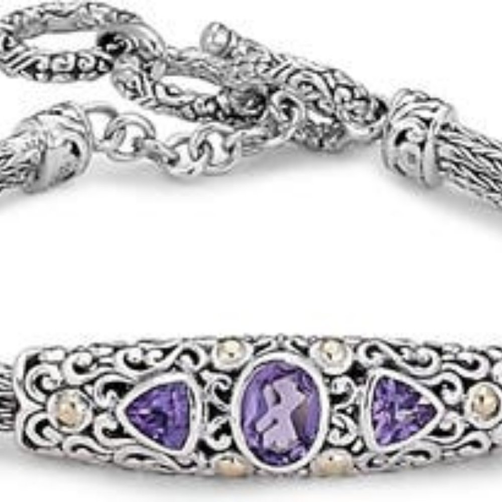 Samuel B Sterling silver and gold details bracelet